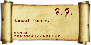 Handel Ferenc névjegykártya